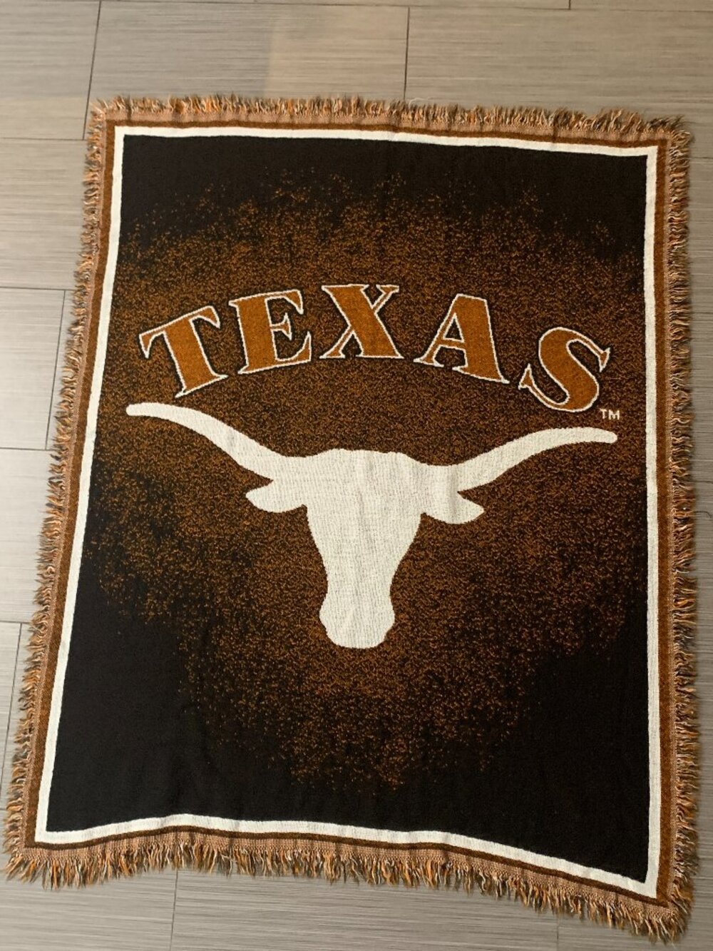 Texas Longhorns Woven Tapestry Throw Blanket 44x54 Fringe Sofa Couch UT Austin